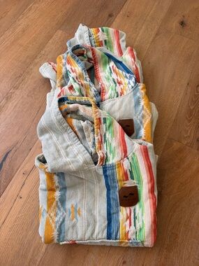 Slowtide Kids Multicolor Striped Hooded Towel Throw/ Poncho Set of 3